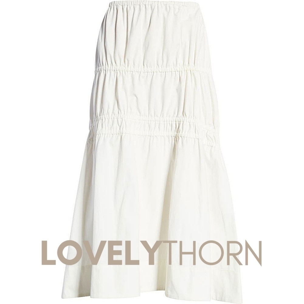 MOON RIVER // boho-chic tiered ruched maxi skirt